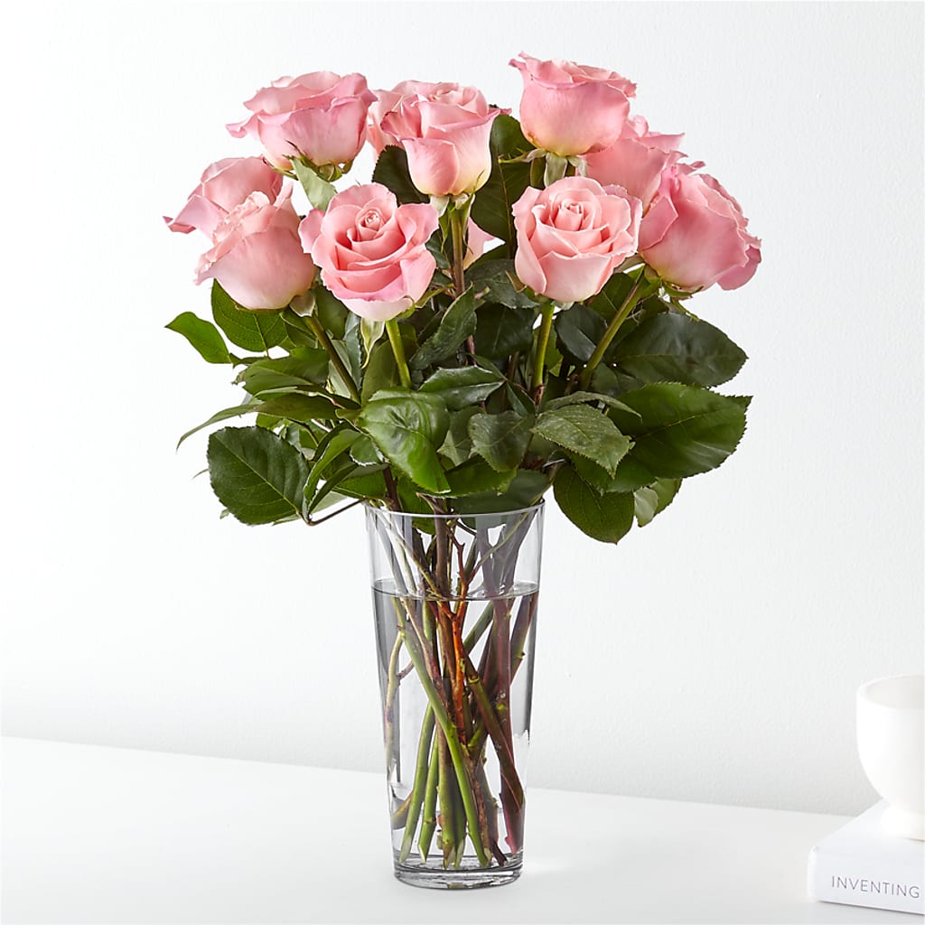 Long Stem Pink Rose Bouquet – Sweet As Can Bee Florals, Baltimore MD