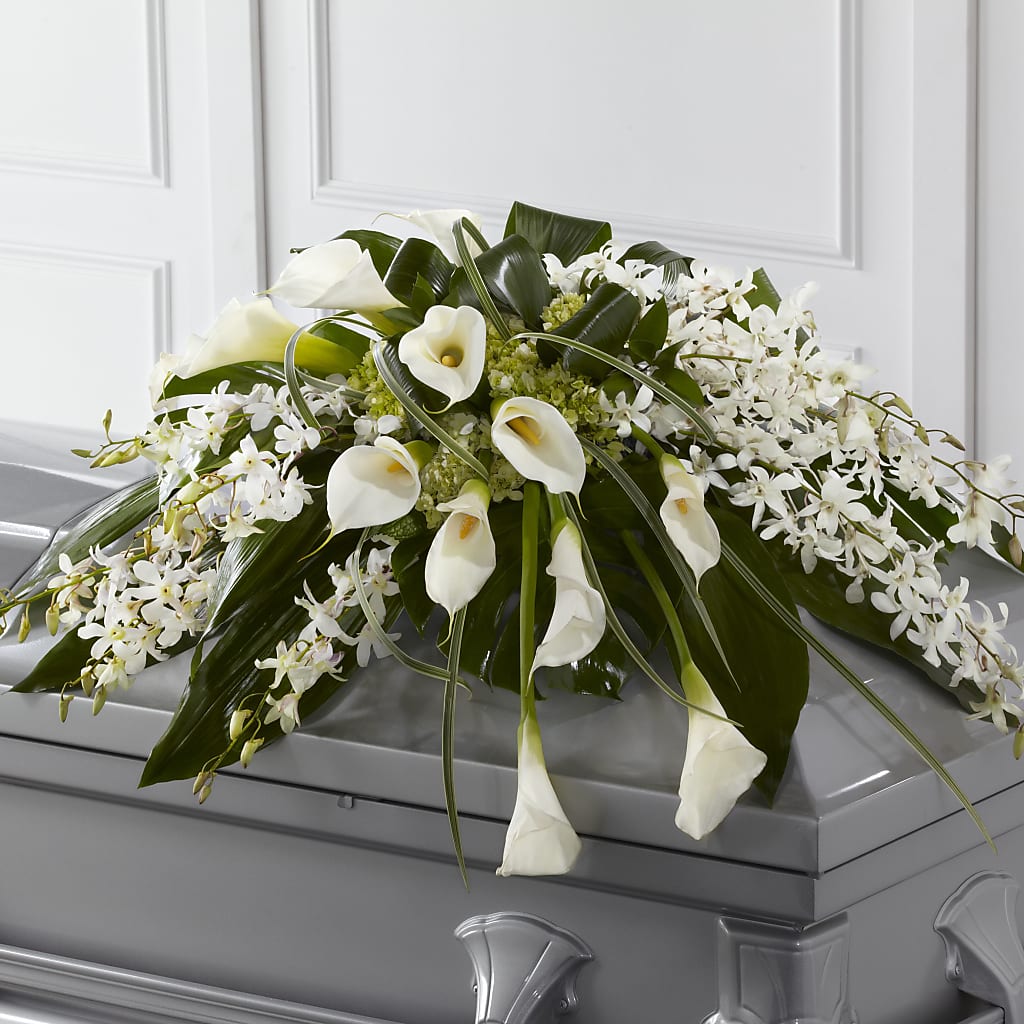 Angel Wings Casket Spray – Sweet As Can Bee Florals, Baltimore MD