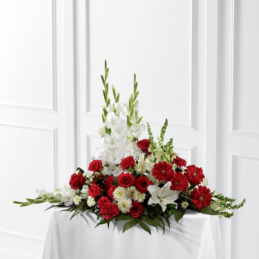 Crimson & White Arrangement – Sweet As Can Bee Florals, Baltimore MD