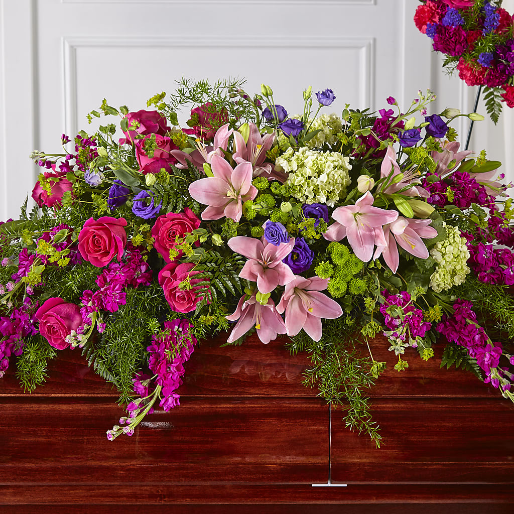 Radiant Tribute Casket Spray – Sweet As Can Bee Florals, Baltimore MD