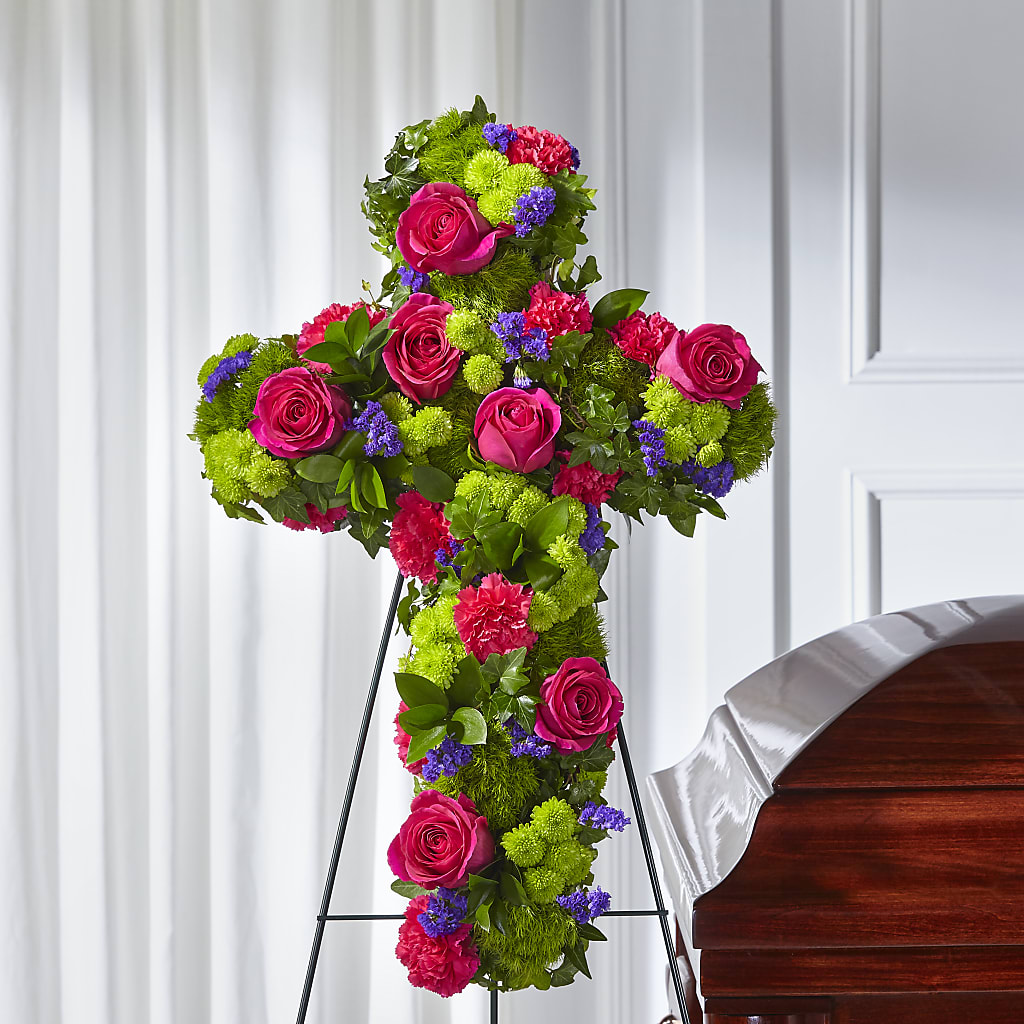 Tribute Rose Floral Cross – Sweet As Can Bee Florals, Baltimore MD