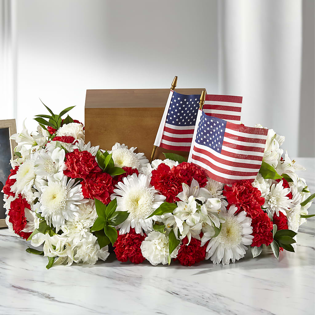 Spirit of Patriotism Cremation Adornment – Sweet As Can Bee Florals, Baltimore MD