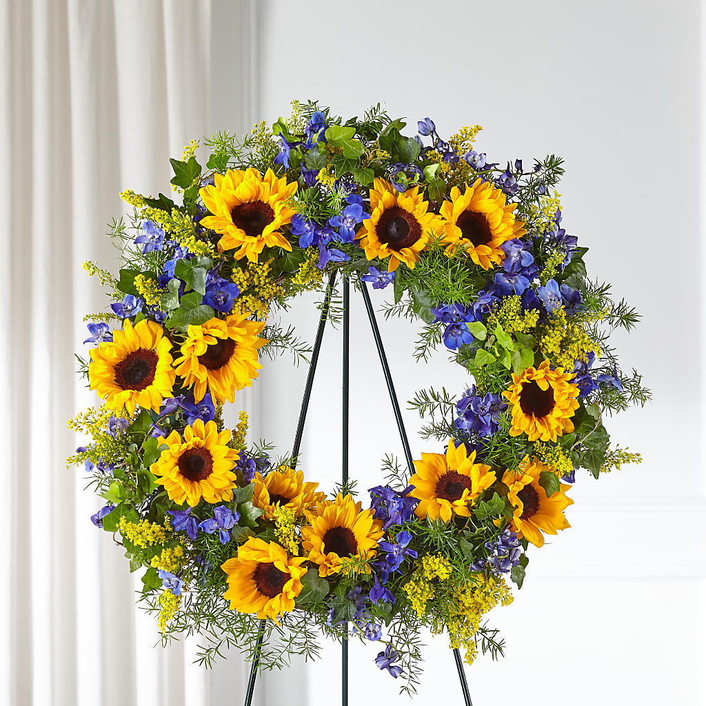 Bright Rays Wreath – Sweet As Can Bee Florals, Baltimore MD