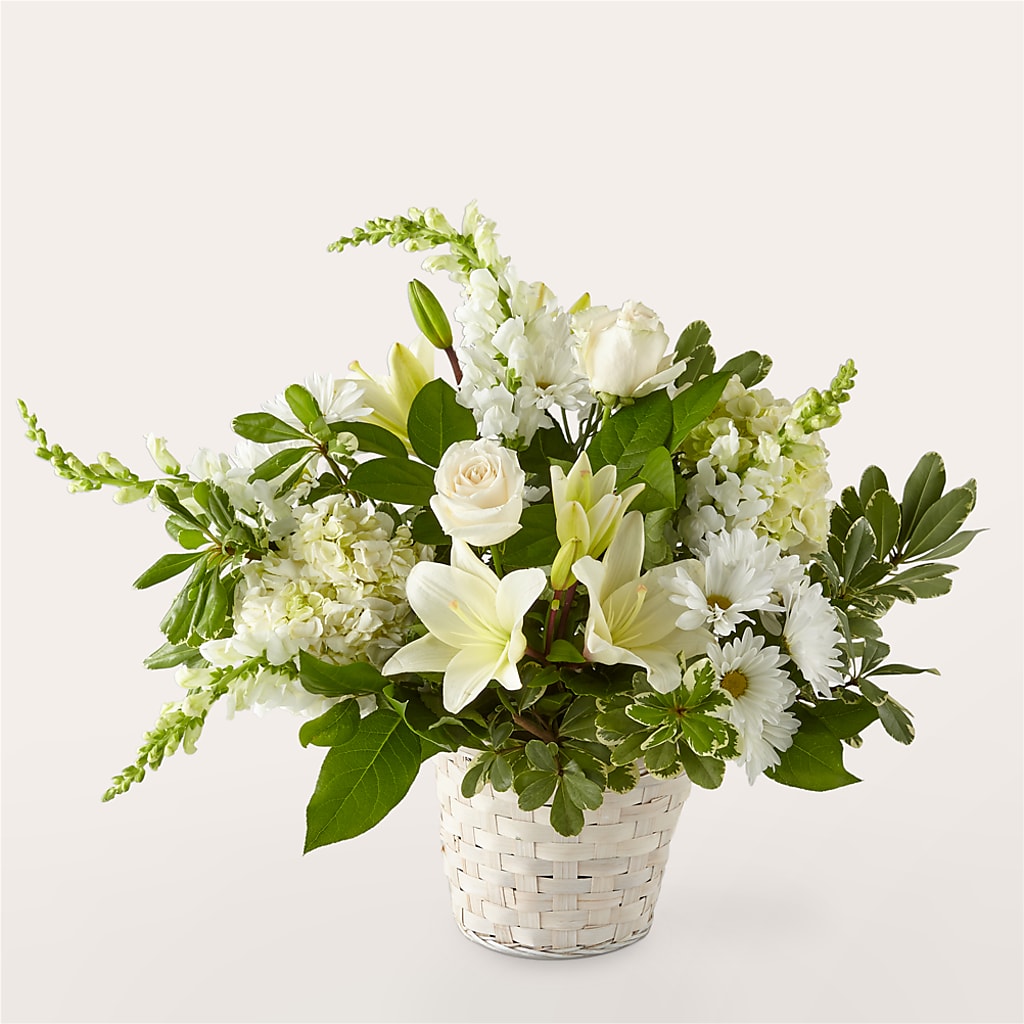 Ivory Elegance Floral Basket – Sweet As Can Bee Florals, Baltimore MD