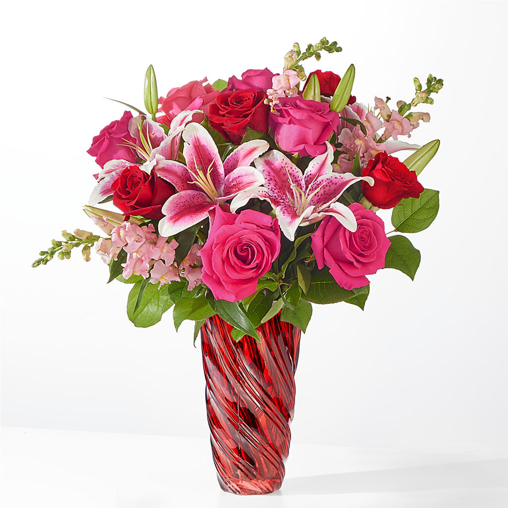 Always You Bouquet with Luxe Swirl Vase – Sweet As Can Bee Florals, Baltimore MD