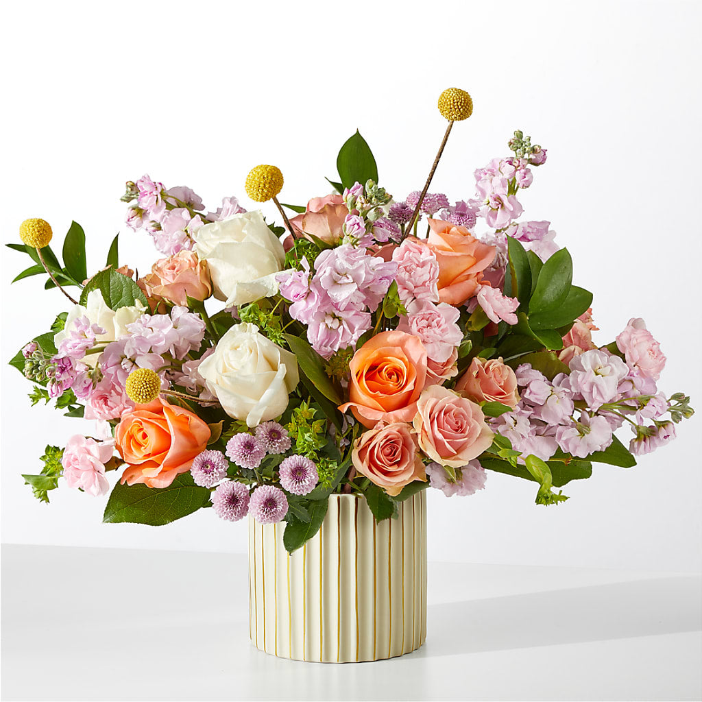 French Market Bouquet with Ivory Vase – Sweet As Can Bee Florals, Baltimore MD