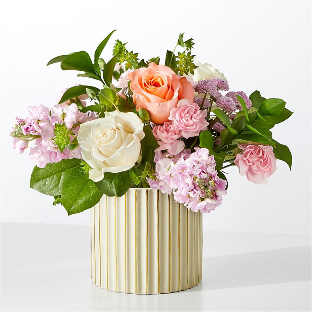 French Market Bouquet with Ivory Vase – Sweet As Can Bee Florals, Baltimore MD