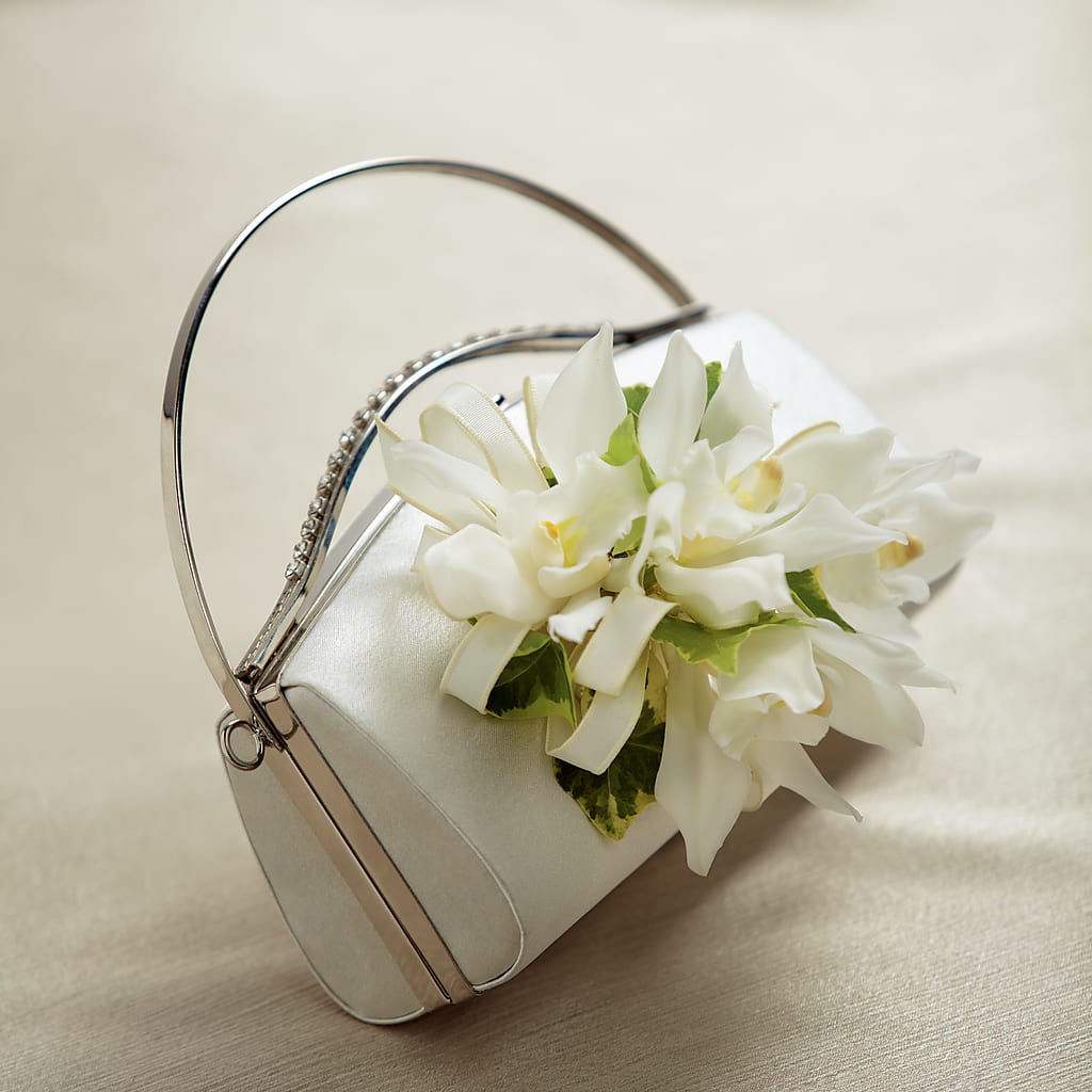 White Purse Decor – Sweet As Can Bee Florals, Baltimore MD