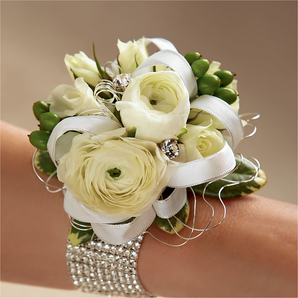 White Wedding Corsage – Sweet As Can Bee Florals, Baltimore MD