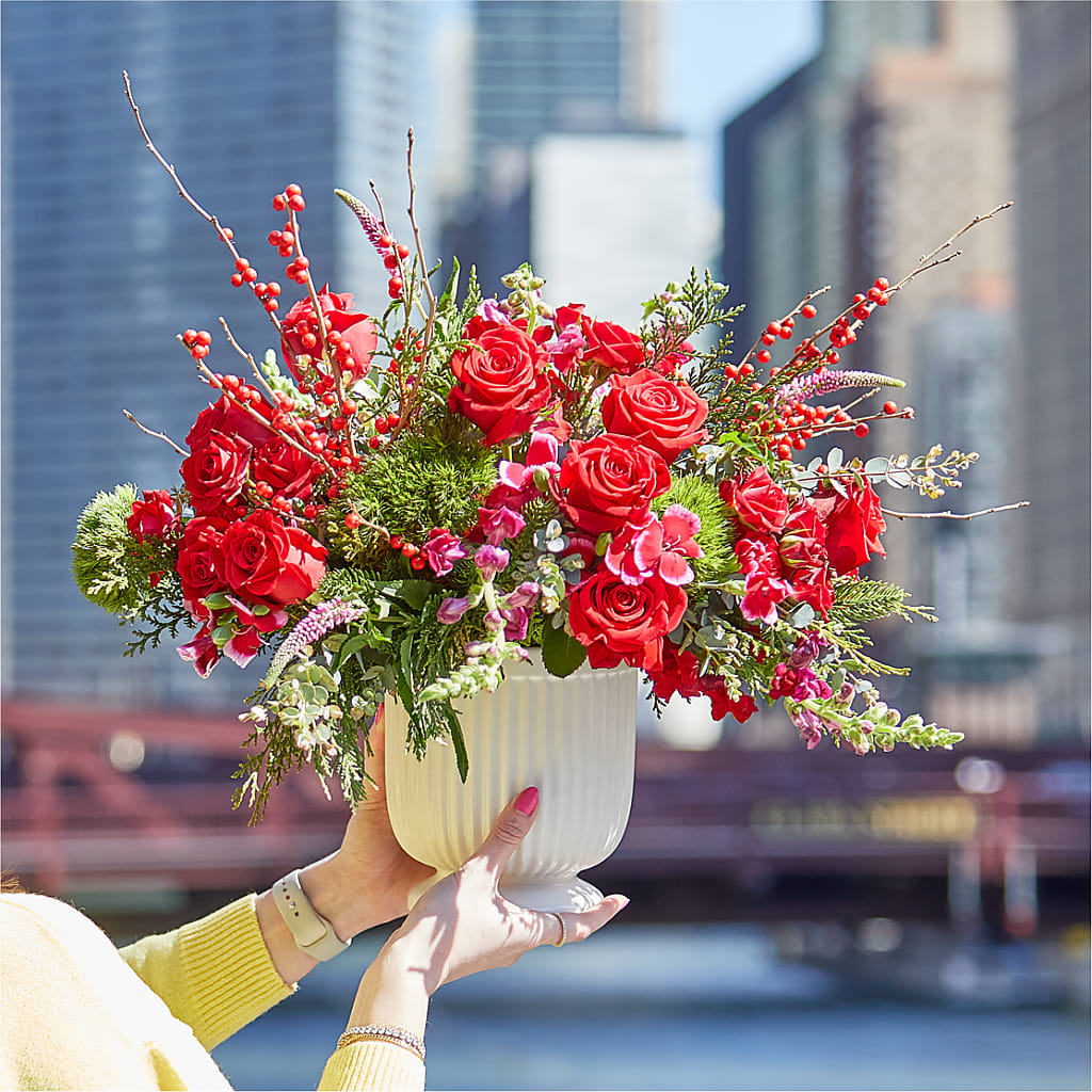 Big Red Bow Bouquet –  Sweet As Can Bee Florals, Baltimore MD