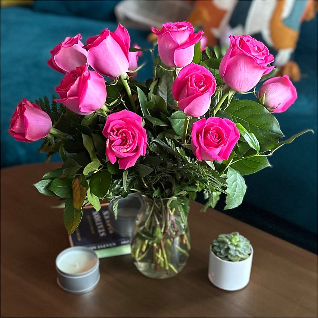 Long Stem Pink Rose Bouquet –  Sweet As Can Bee Florals, Baltimore MD