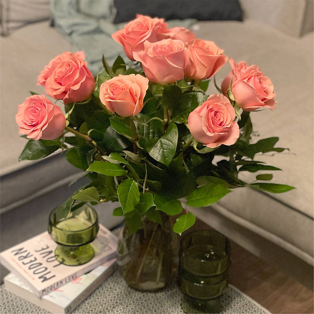 Long Stem Pink Rose Bouquet –  Sweet As Can Bee Florals, Baltimore MD