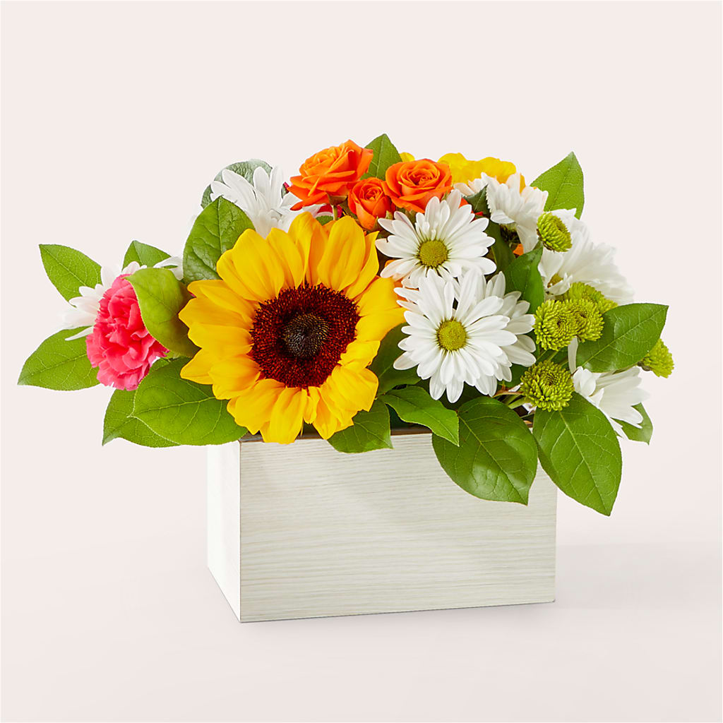 Sun-drenched Blooms Box Bouquet –  Sweet As Can Bee Florals, Baltimore MD