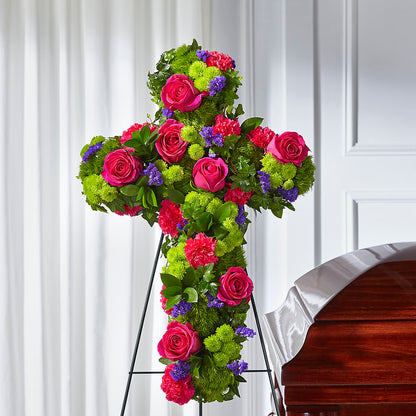 Tribute Rose Floral Cross –  Sweet As Can Bee Florals, Baltimore MD