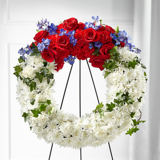 Patriotic Passion Wreath –  Sweet As Can Bee Florals, Baltimore MD