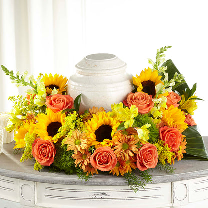 Faithful Sunflower Cremation Adornment –  Sweet As Can Bee Florals, Baltimore MD