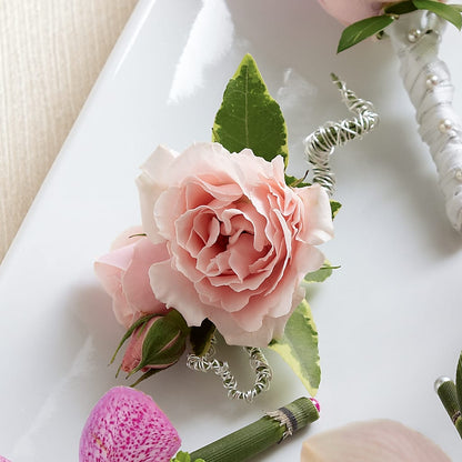 Pink Spray Rose Boutonniere –  Sweet As Can Bee Florals, Baltimore MD