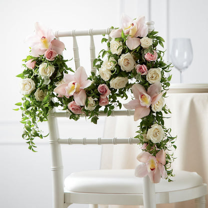 Orchid Rose Chair Décor –  Sweet As Can Bee Florals, Baltimore MD