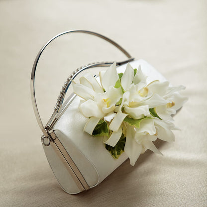 White Purse Decor –  Sweet As Can Bee Florals, Baltimore MD