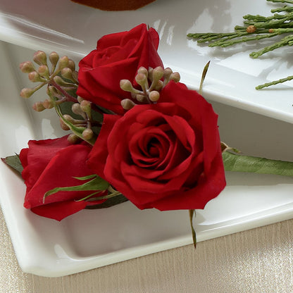 Red Spray Rose Boutonniere –  Sweet As Can Bee Florals, Baltimore MD