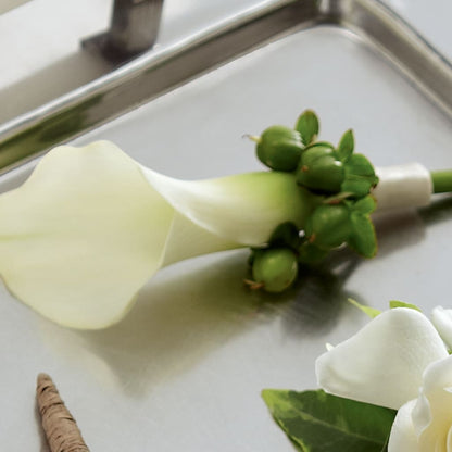White Calla Boutonniere –  Sweet As Can Bee Florals, Baltimore MD